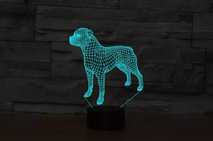 3D LED lámpa - Rottweiler