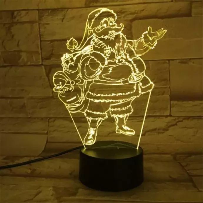 3D LED lámpa - Mikulás
