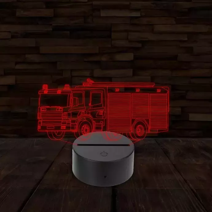 3D LED lámpa - Tűzoltóautó