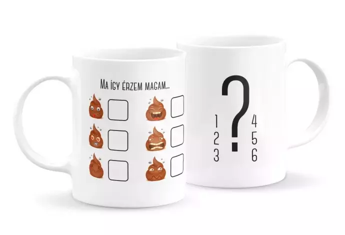 Kaki emoji bögre - jelölős