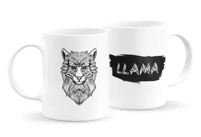 Állatfejes bögre - láma