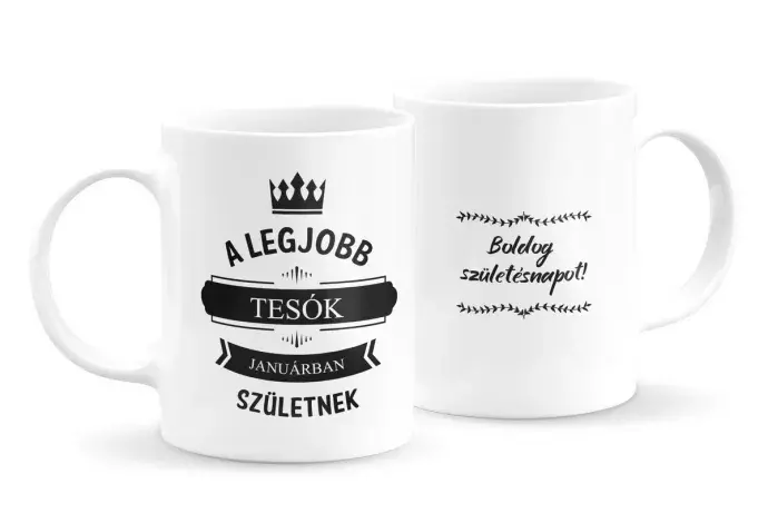 Legjobb tesók szülinapos bögre (bármilyen hónappal)