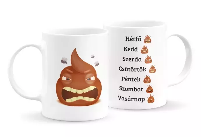 Kaki emoji bögre - napos