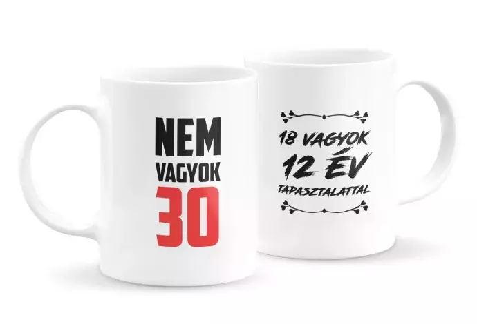 Tagadós szülinapi bögre (piros, bármilyen számmal)