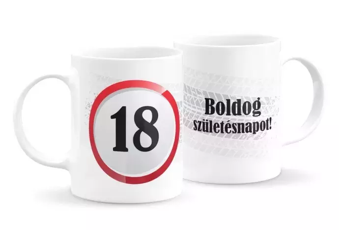 Sebességkorlát szülinapi bögre (bármilyen számmal)