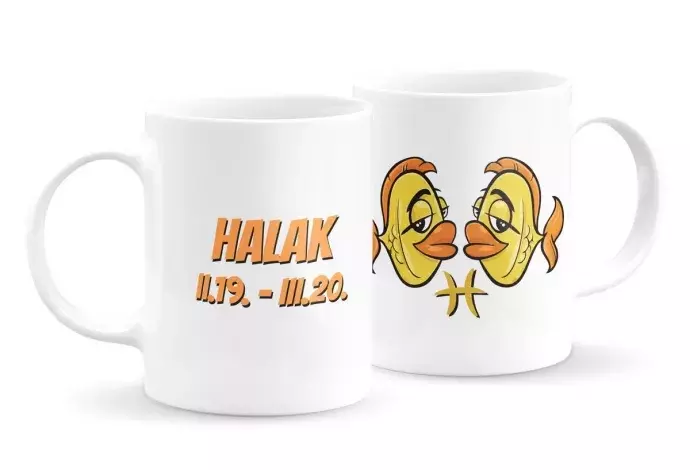 Halak csillagjegyes vicces bögre