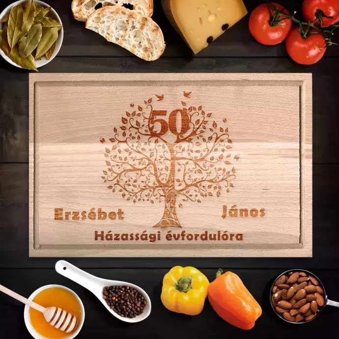 Egyedi vágódeszka házassági évfordulóra -kicsi