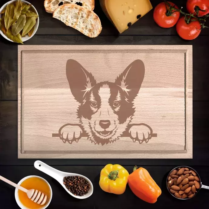 Cardigan welsh corgi vágódeszka - kicsi