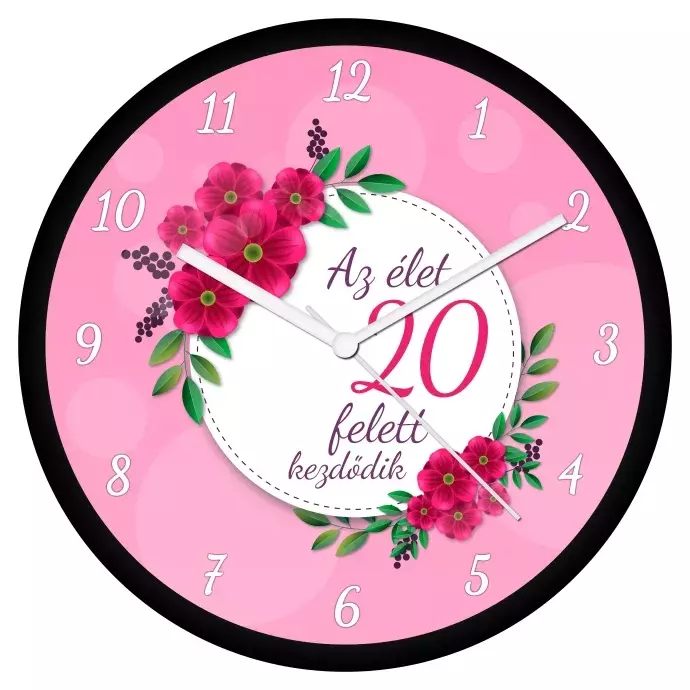 Női születésnapi falióra - 20 felett