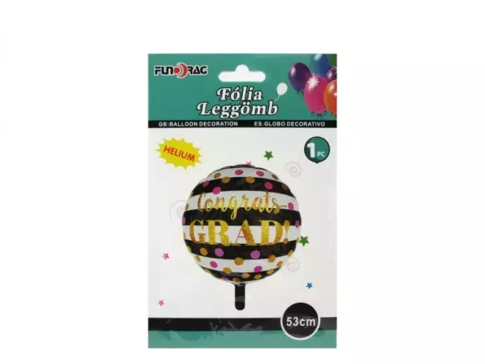 Ballagási fólia lufi - csíkos