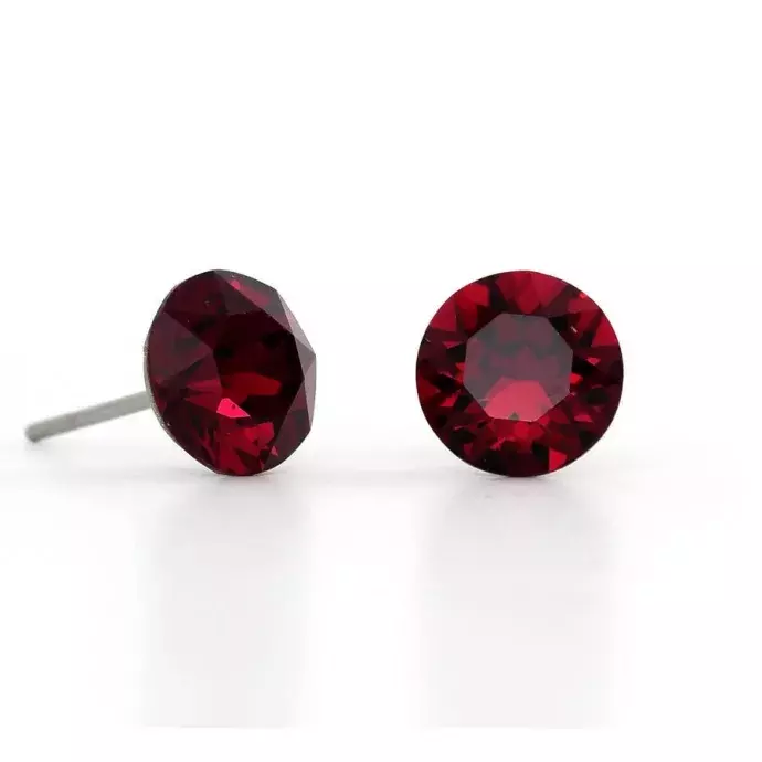 Swanis pötty bedugós fülbevaló - 6mm - Ruby (bordó)