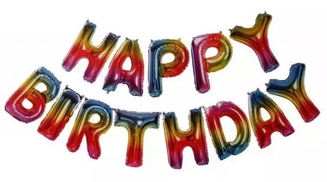 Happy Birthday betű fólia lufi - Szivárvány