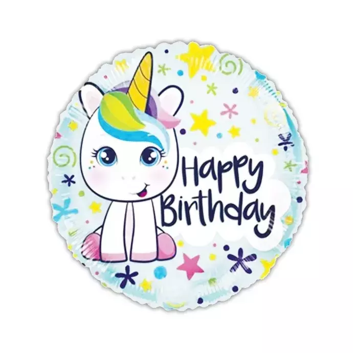 Unikornis Happy Birthday fólia lufi