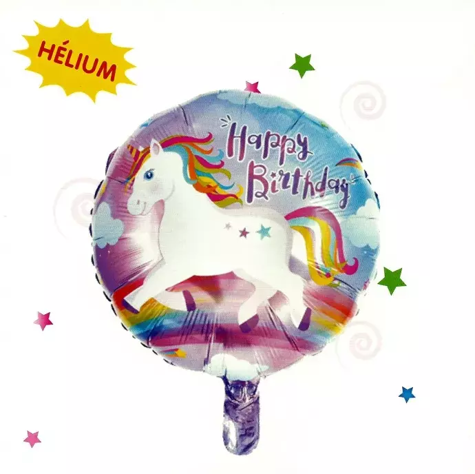 Unikornis Happy Birthday fólia lufi