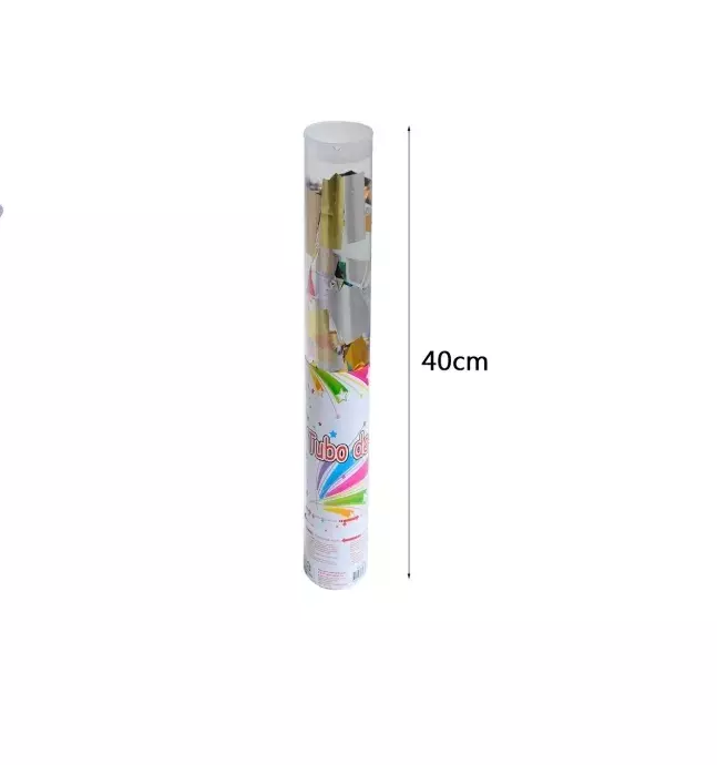 Konfetti ágyú - ezüst 40cm