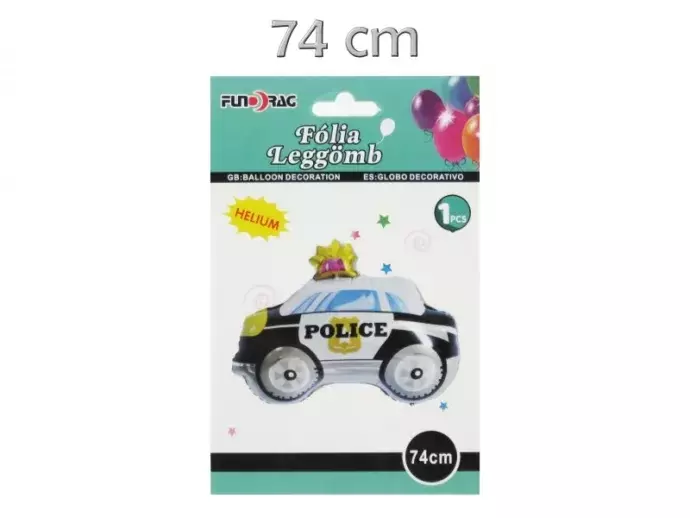 Rendőrautó fólia lufi 74cm