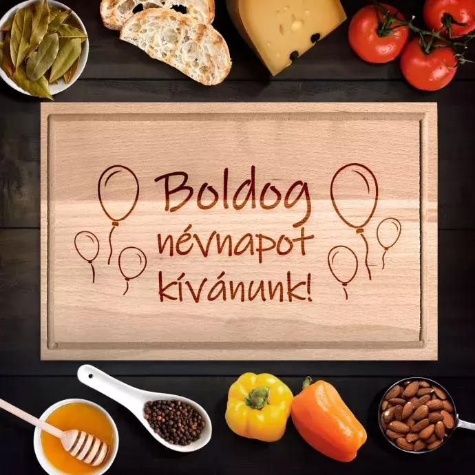 Névnapi vágódeszka lufikkal - kicsi