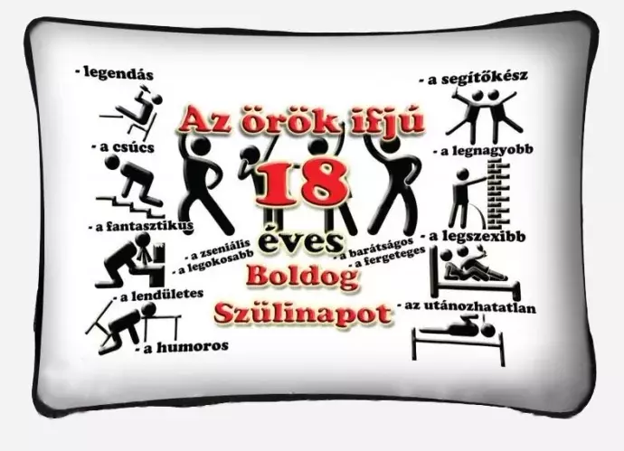 Örök ifjú párna 18. születésnapra