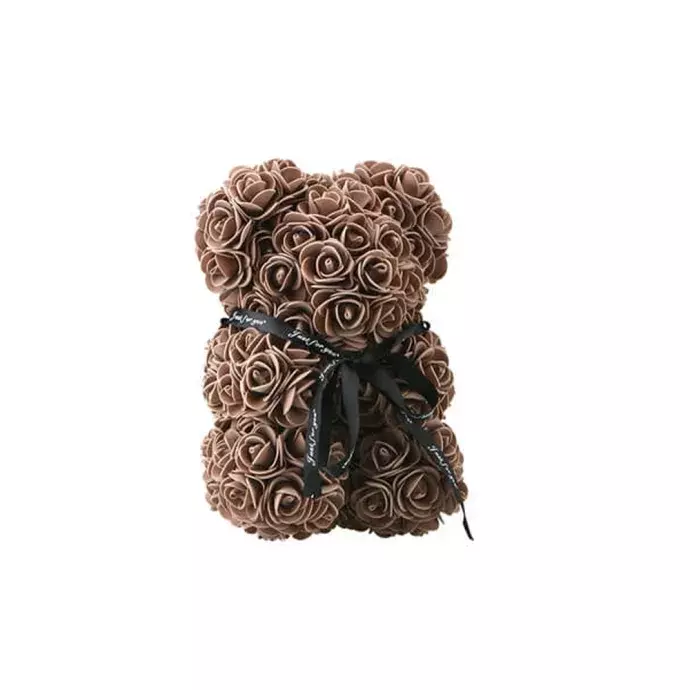 Rózsa maci - barna 25 cm