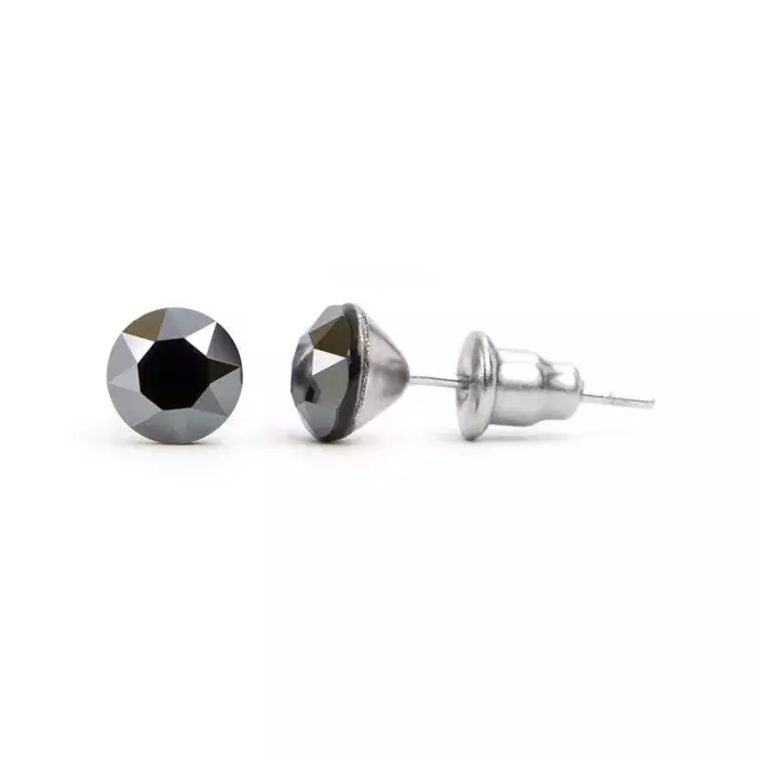 Swanis pötty bedugós fülbevaló - 6 mm - Grafit szürke