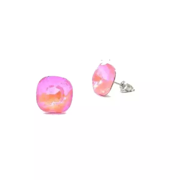 Swanis négyzetes párna fülbevaló - light rose - 8 mm