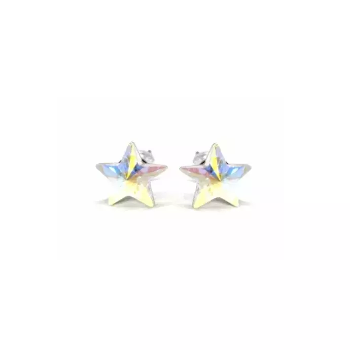 Swanis csillag bedugós fülbevaló - 6 mm - Crystal AB