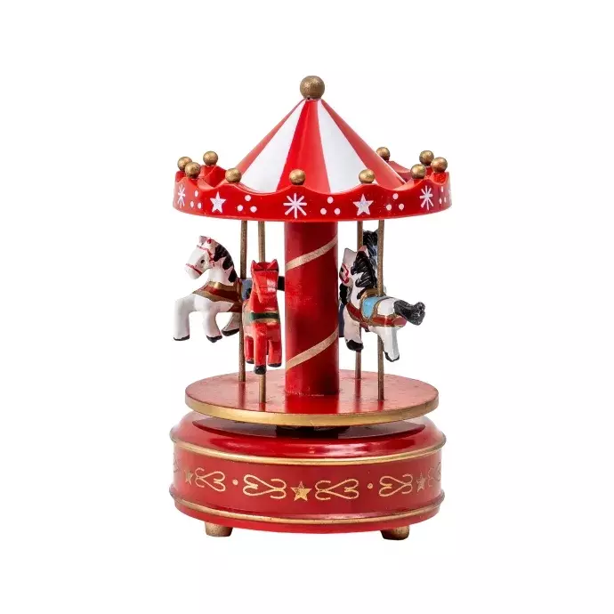 Zenélő körhinta - piros - 18cm