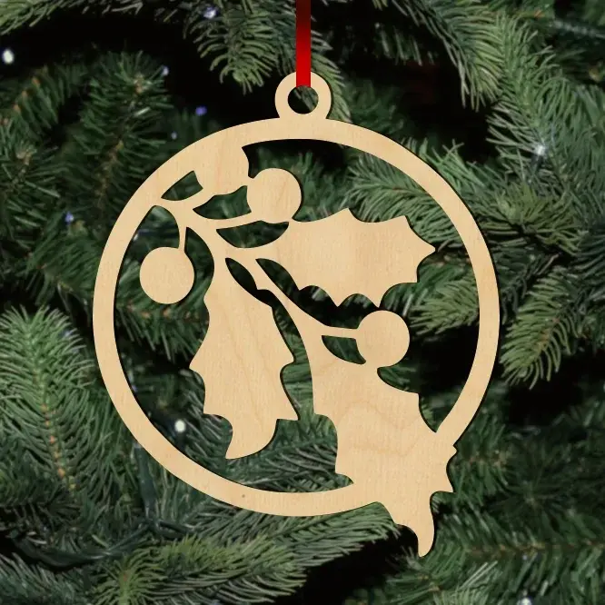 Fa karácsonyfadísz - fagyöngy