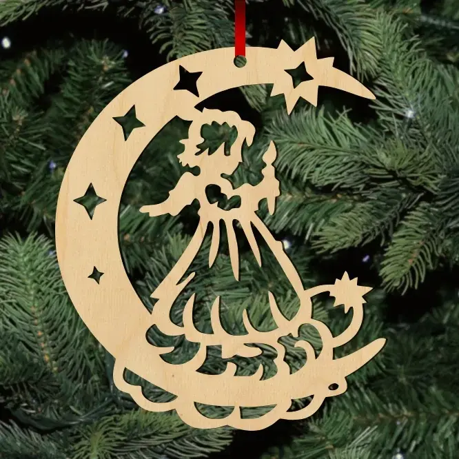 Fa karácsonyfadísz – Holdangyal