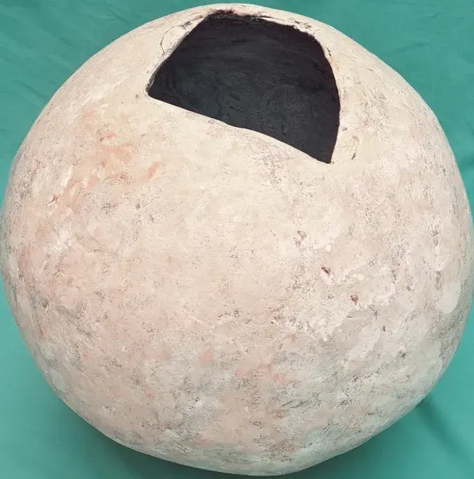 Gömb kaspó - XL - fehéres-sárga-üres