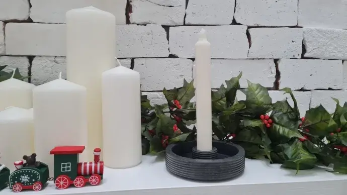 Beton gyertyatartó tál-gyertyával