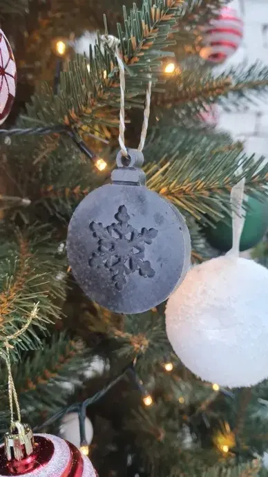Beton hópehely mintás- karácsonyfadísz