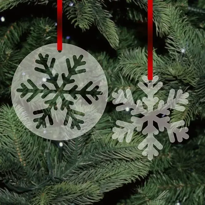 Plexi karácsonyfadísz - Hópehely duó