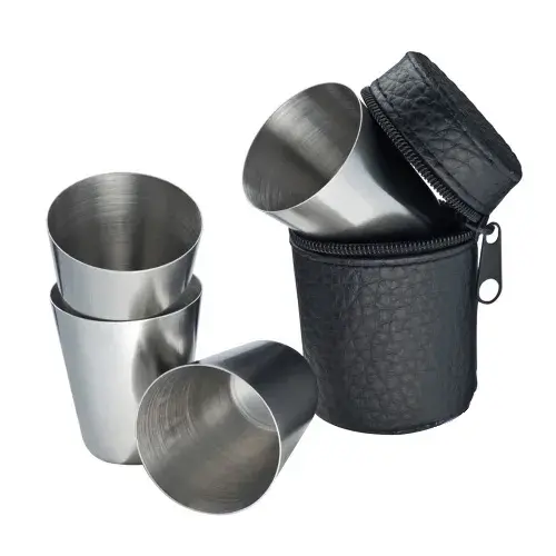 Fém feles pohár szett tartóval (2 cl) Fém feles pohár szett tartóval (2 cl)