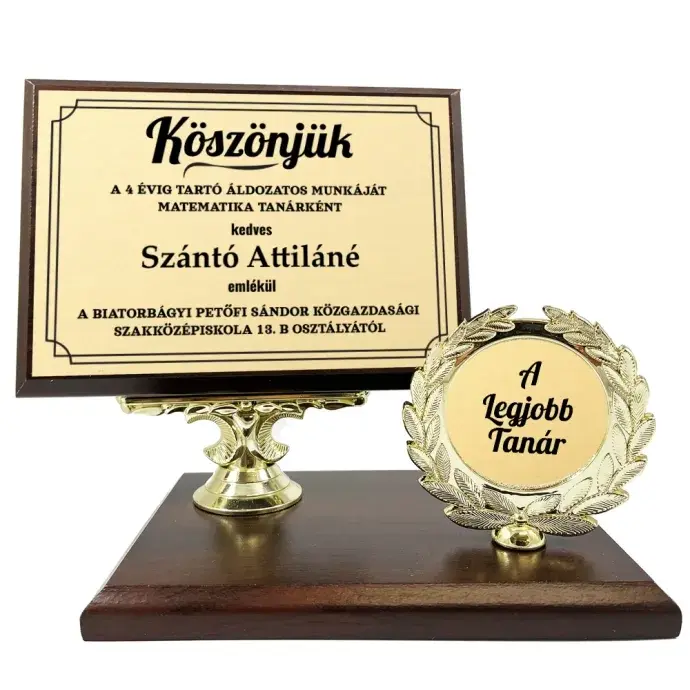 Asztali fa plakett - A legjobb Tanár Asztali fa plakett - A legjobb Tanár