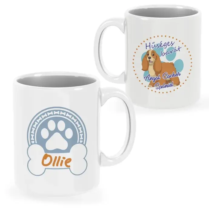 Angol Cocker spániel bögre egyedi névvel