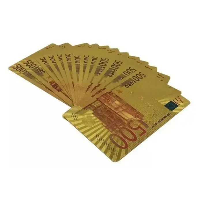 Arany színű vízálló francia kártya - euro hátlappal