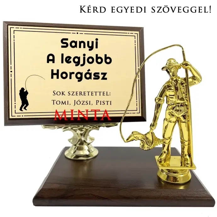 Asztali fa plakett - A legjobb Horgász Asztali fa plakett - A legjobb Horgász