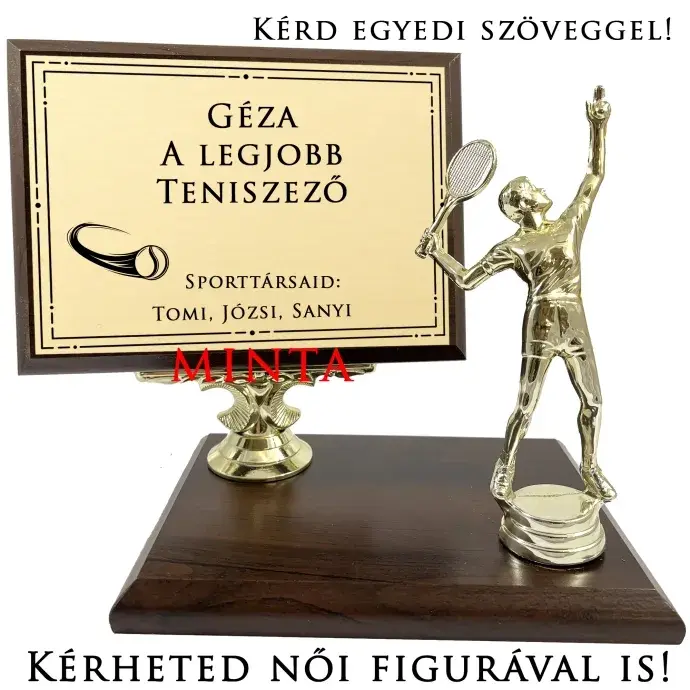 Asztali fa plakett - A legjobb Teniszező Asztali fa plakett - A legjobb Teniszező