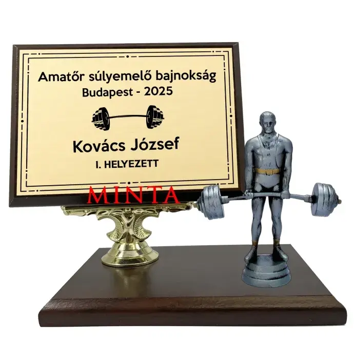 Asztali fa plakett - Súlyemelőknek Asztali fa plakett - Súlyemelőknek
