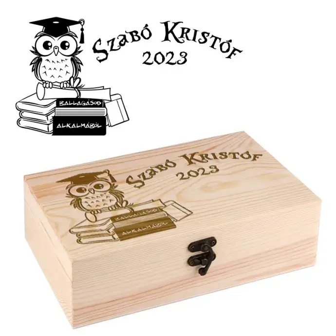 Ballagásra fa díszdoboz - kicsi Ballagásra fa díszdoboz - kicsi
