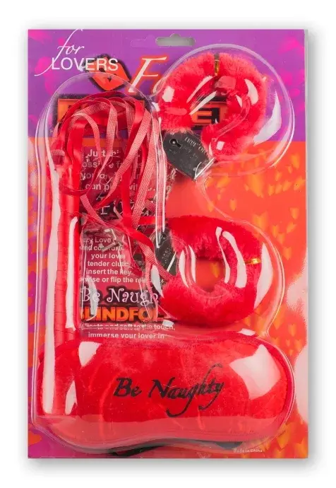 Bilincsszett, ostorral piros Bilincsszett, ostorral piros