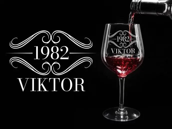 Boros pohár - egyedi névvel és évszámmal