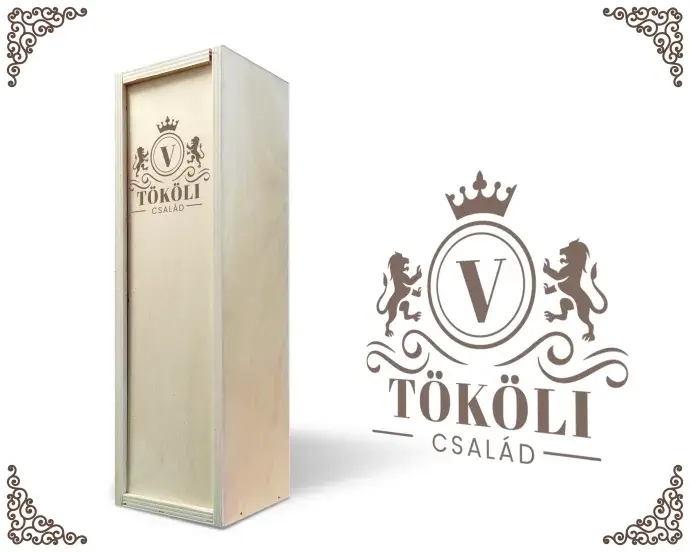 Fa bortartó doboz - Családneves 3. Fa bortartó doboz - Családneves 3.