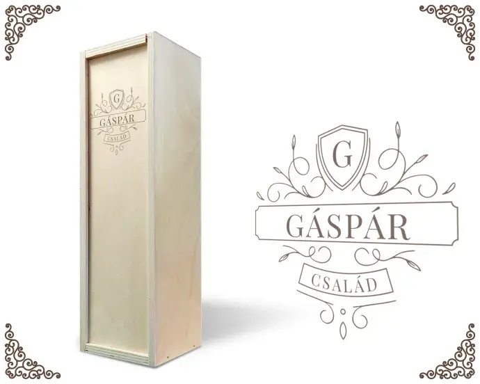 Fa bortartó doboz - Családneves 8. Fa bortartó doboz - Családneves 8.