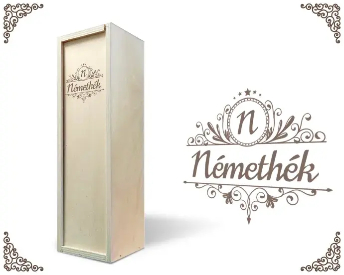 Fa bortartó doboz - Családneves 9. Fa bortartó doboz - Családneves 9.