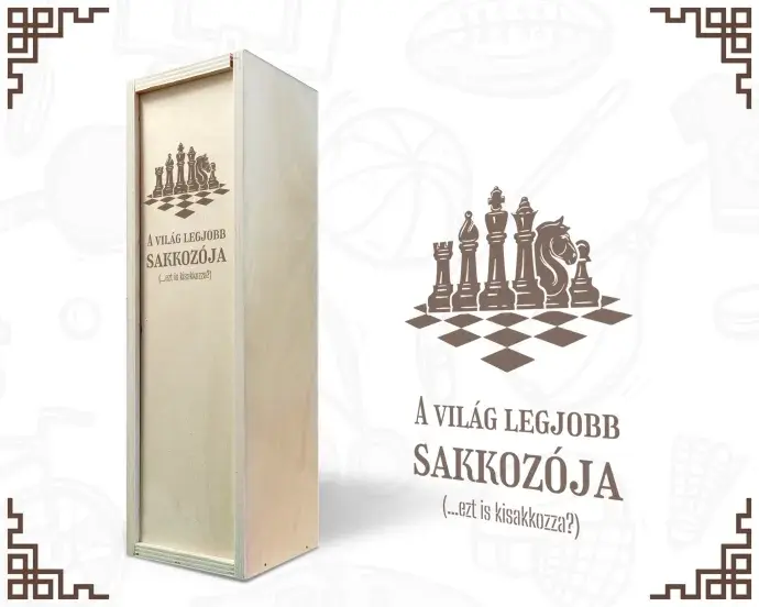 Fa bortartó doboz - Sakkozónak Fa bortartó doboz - Sakkozónak