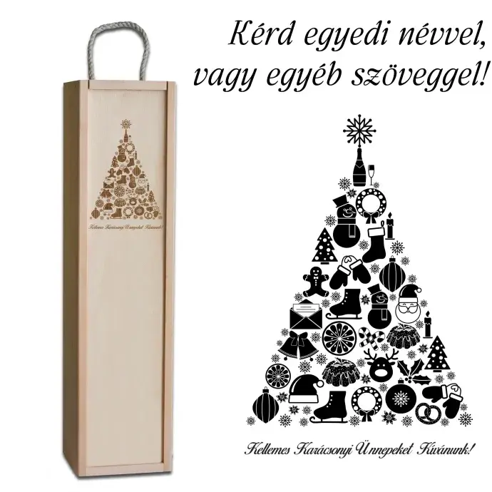 Fa bortartó doboz - Karácsonyfa Fa bortartó doboz - Karácsonyfa