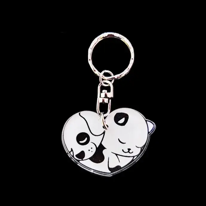 Plexi kulcstartó - Kutya és cica Plexi kulcstartó - Kutya és cica