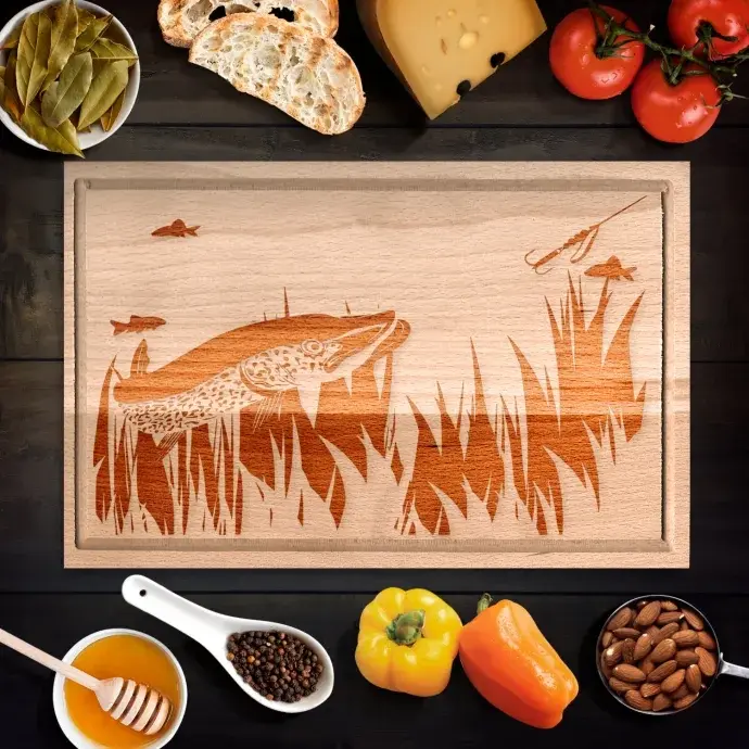 Csuka vágódeszka horgászoknak - kicsi Csuka vágódeszka horgászoknak - kicsi